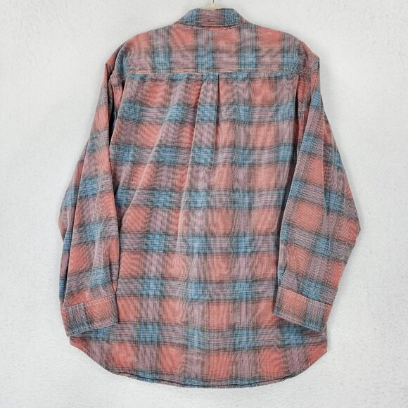 Orvis Shirt Mens XL Washed Red Blue Plaid Button Up Pocket Long Sleeve Cotton - Picture 8 of 9